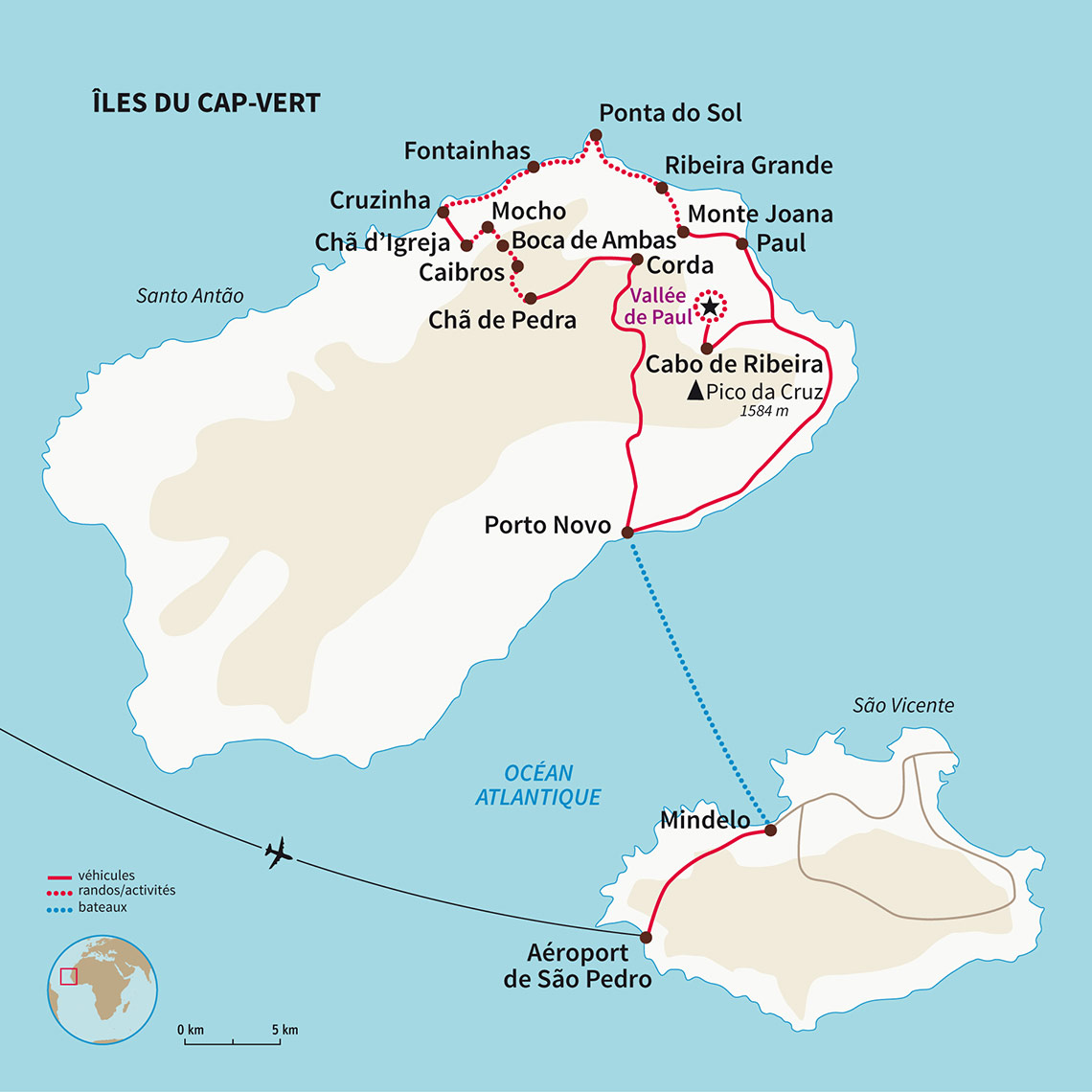 Carte Cap-vert : Les îles au vent