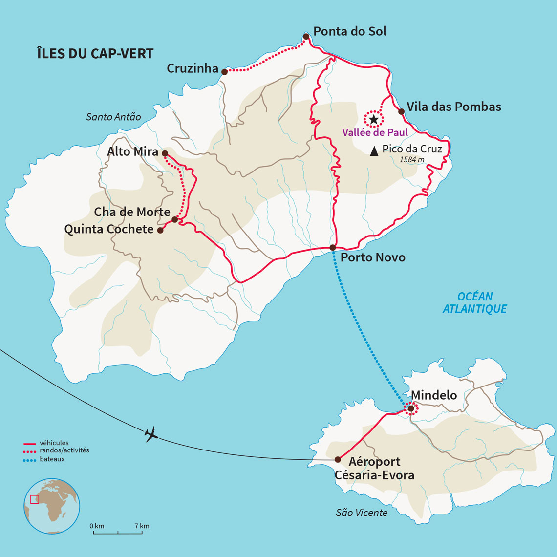 Carte Cap-vert : Rando-confort au Cap-Vert